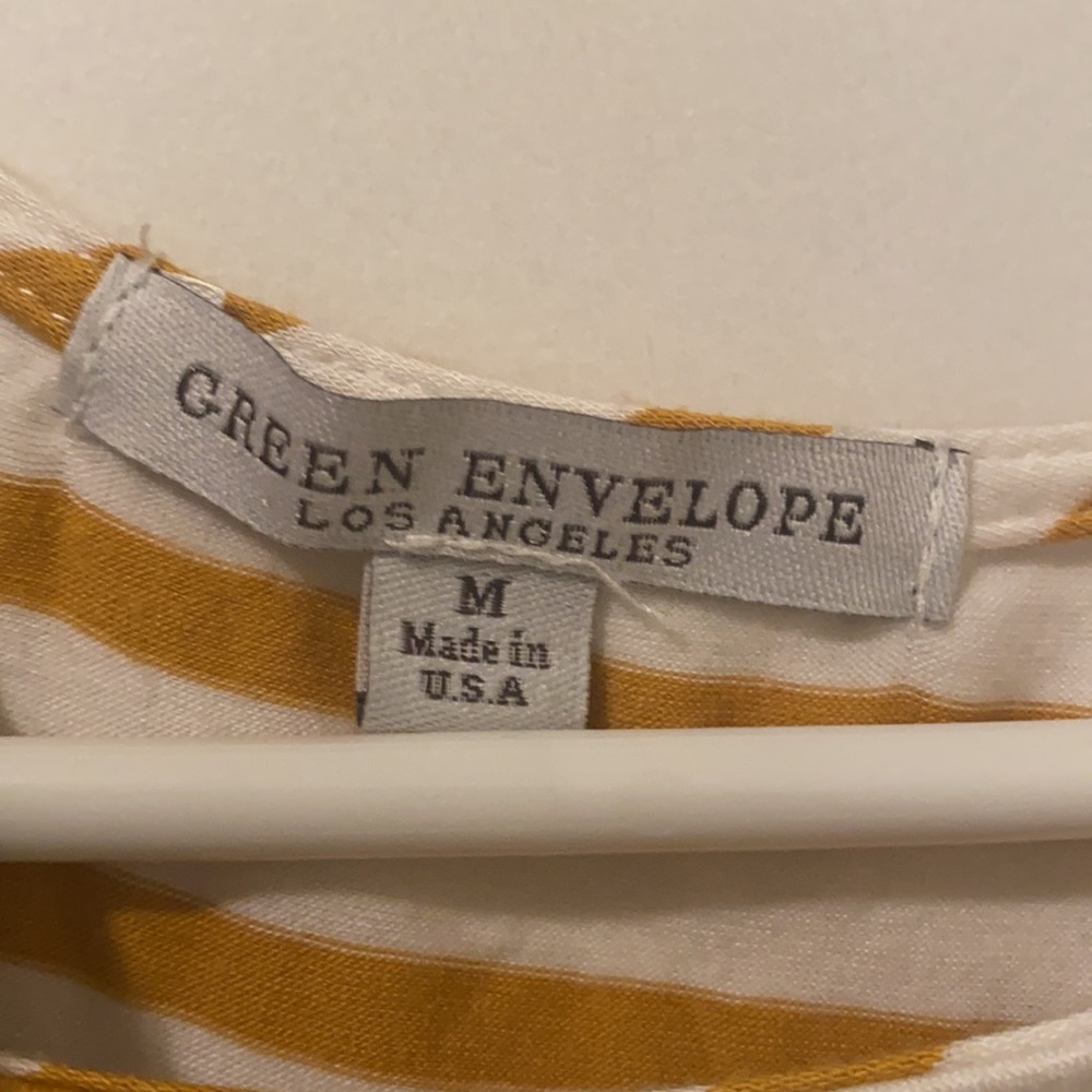Green Envelope Gold Stripes Blouse - Picture 2 of 3